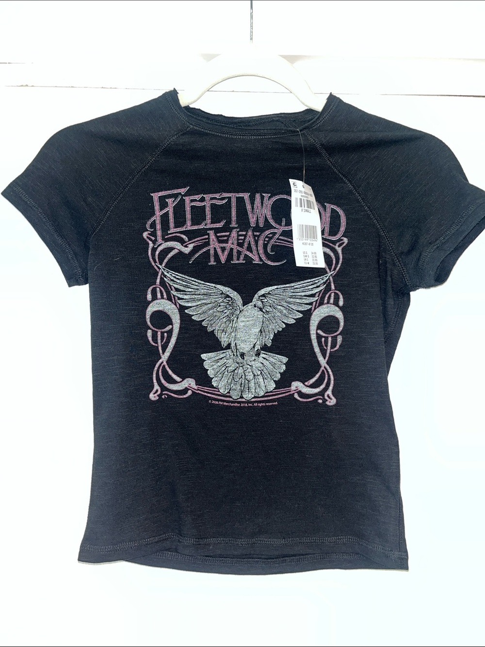 Hollister Black Fleetwood Mac Graphic Tee with Pink Accents